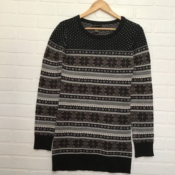 JULES & James wool blend fair isle chunky dress tunic sweater small - Picture 3 of 14